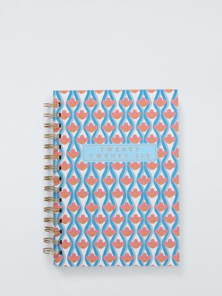 John Lewis A5 Week to View 2026 Wiro Diary, Wavy Floral, Multi