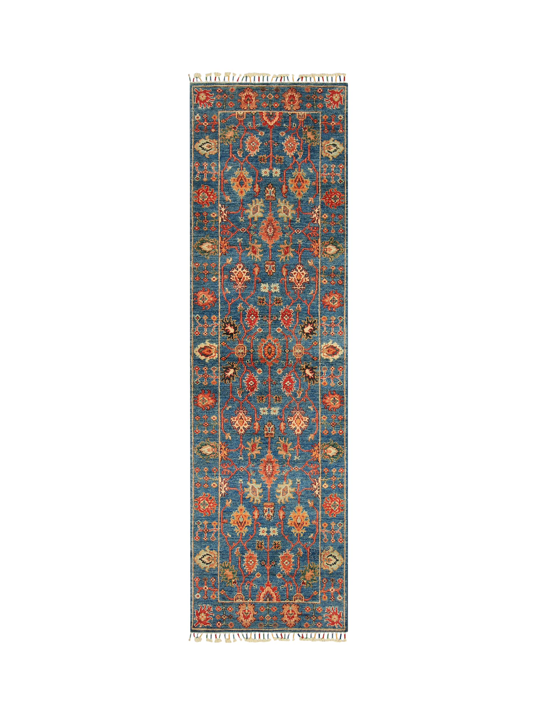 Gooch Oriental Sultani Pure Wool Runner Rug, L248 x W75 cm, Blue
