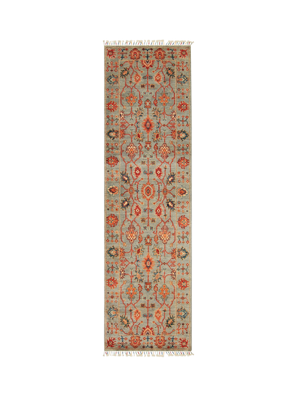 Gooch Oriental Sultani Pure Wool Runner Rug, L243 x W74 cm, Grey