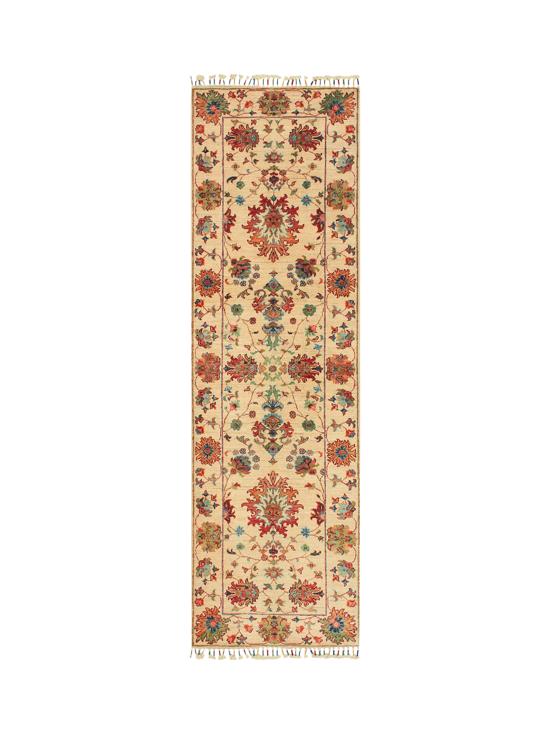 Gooch Oriental Sultani Pure Wool Runner Rug, L238 x W74 cm, Ivory