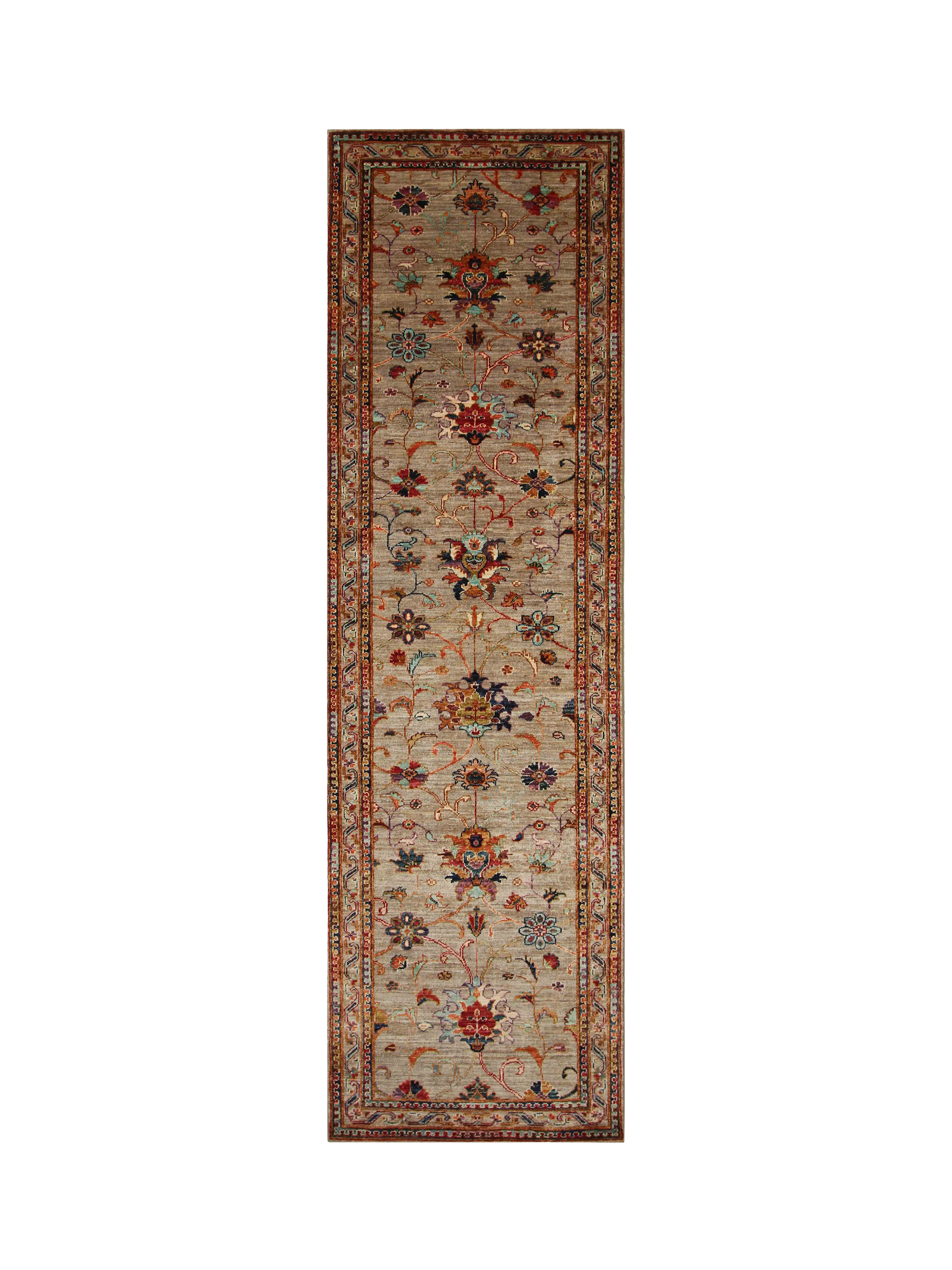 Gooch Oriental Sultani Pure Wool Runner Rug, L290 x W84 cm, Natural