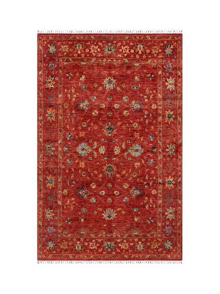 Gooch Oriental Sultani Pure Wool Rug, L248 x W161 cm, Red, Aqua