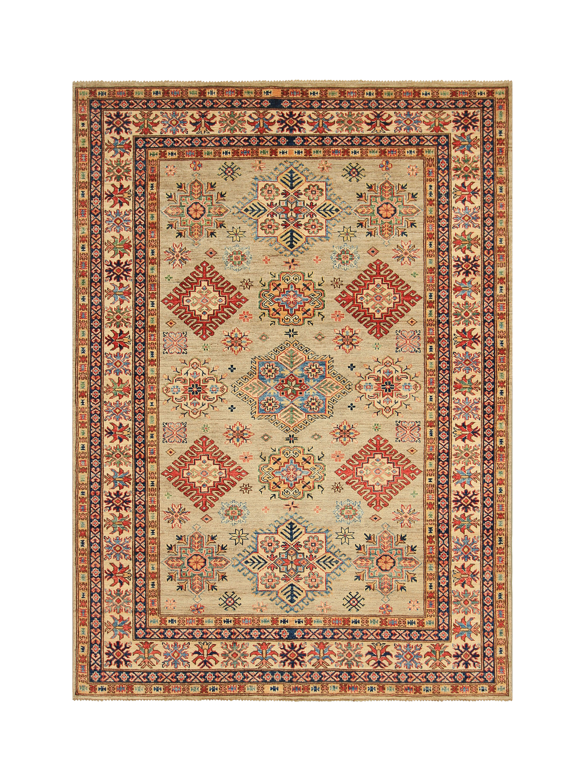 Gooch Oriental Supreme Kazak Pure Wool Rug, L236 x W170 cm, Grey