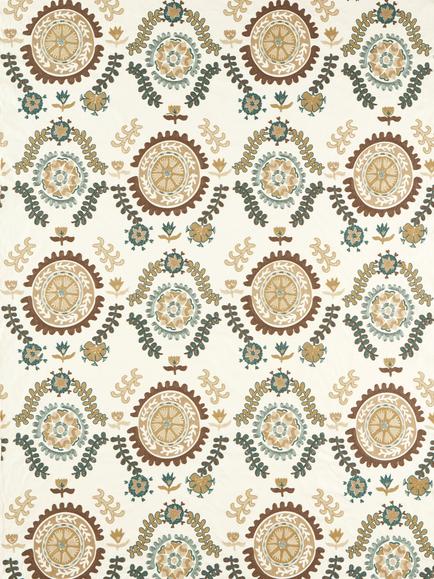 Sanderson Annabel's Suzani Embroidered Furnishing Fabric, Mineral/Gritstone