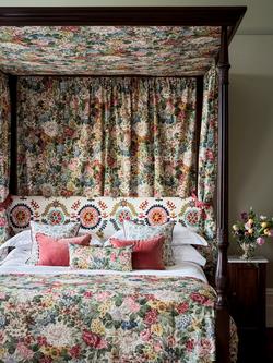 Sanderson Hydrangea & Rose Chintz Furnishing Fabric, Multi - view 2, Chintz