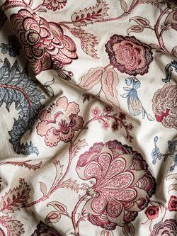 Sanderson Salisbury Embroidered Furnishing Fabric - view 2, Crimson