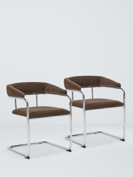 John Lewis Curve Dining Armchair, Set of 2, Cocoa