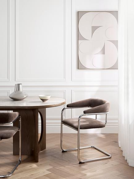 John Lewis Curve Dining Armchair, Set of 2 - view 2, Cocoa
