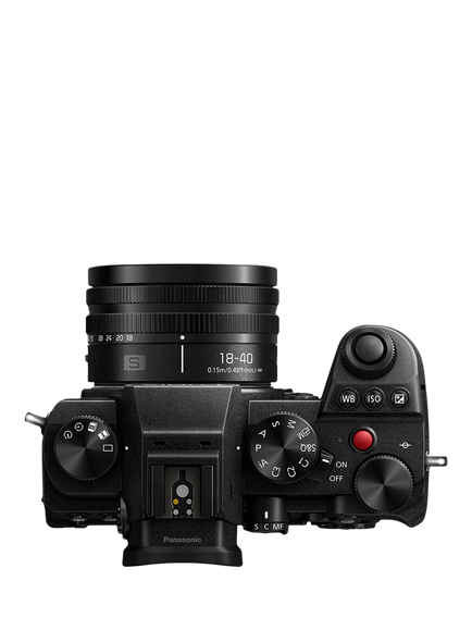Panasonic Lumix DC-S5D Compact System Camera with 18-40mm Lens, 4K Ultra HD, 24.2MP, Wi-Fi, Bluetooth, Live Viewfinder, 3” Vari-angle Touch Screen, Black - view 2, Black