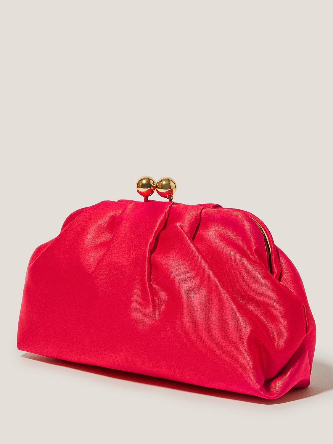 Product image 3 of 4, which shows Monsoon Rhian Slouch Clutch Bag, Red