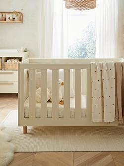 CuddleCo Harper Cotbed and Changing Table Dresser, Cream & Ash - view 2, Cream / Ash