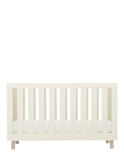 CuddleCo Harper Cot Bed, Cream / Ash, Cream / Ash