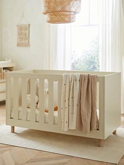 CuddleCo Harper Cot Bed, Cream / Ash - view 2, Cream / Ash