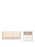 CuddleCo Nola Signature Cotbed and Changing Table Dresser, White/Natural