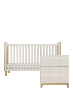 CuddleCo Remi Cotbed and Changing Table Dresser, Oak/Cashmere