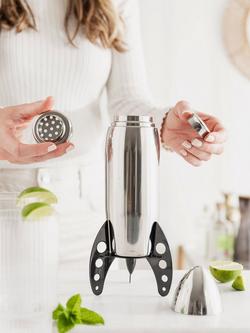 Uberstar Rocket Cocktail Shaker, 700ml, Silver - view 2, Silver