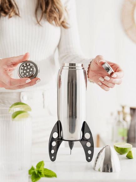 Uberstar Rocket Cocktail Shaker, 700ml, Silver - view 2, Silver