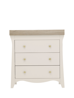 CuddleCo Clara 3-Drawer Changing Table Dresser, Cashmere/ Ash