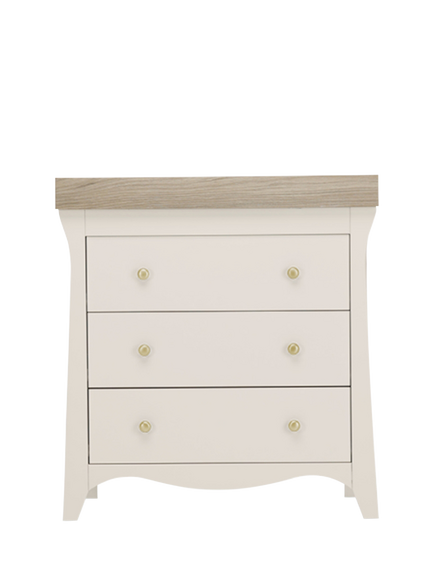 CuddleCo Clara 3-Drawer Changing Table Dresser, Cashmere/ Ash