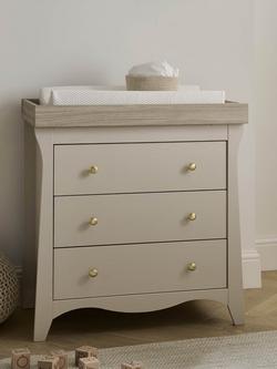 CuddleCo Clara 3-Drawer Changing Table Dresser - view 2, Cashmere/ Ash