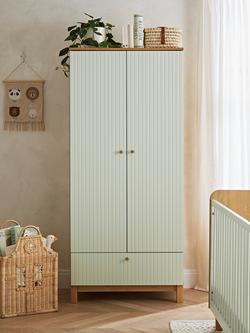 CuddleCo Remi Double Wardrobe - view 2, Oak/Green