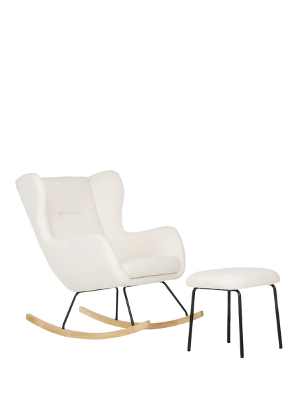 CuddleCo Marley Nursing Chair and Footstool, Off White