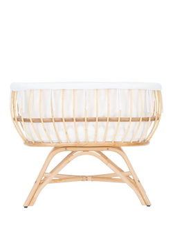 CuddleCo Aria Rattan Crib, Natural, Natural
