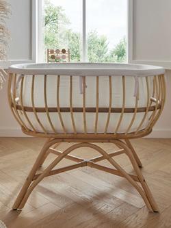 CuddleCo Aria Rattan Crib, Natural - view 2, Natural