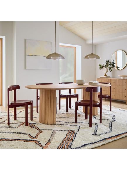 West Elm Ellington 8 Seater Dining Table, Blonde - view 2, Blonde