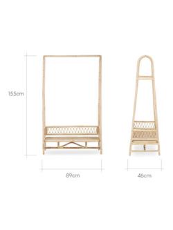 CuddleCo Aria Rattan Clothes Rail - view 2, Natural