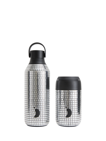 Chilly's Series 2 Double Wall Insulated Travel Mug, 340ml, Disco - view 2, Silver