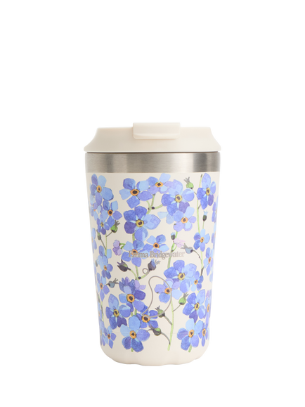 Chilly's x Emma Bridgewater Original Double Wall Insulated Travel Mug, 340ml, Forget-Me-Not, Winter Flower