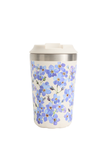 Chilly's x Emma Bridgewater Original Double Wall Insulated Travel Mug, 340ml, Forget-Me-Not - view 2, Winter Flower