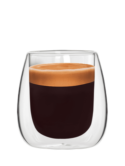 Bialetti Verona Double Walled Espresso Coffee Glasses, Set of 2, 80ml, Clear, Clear