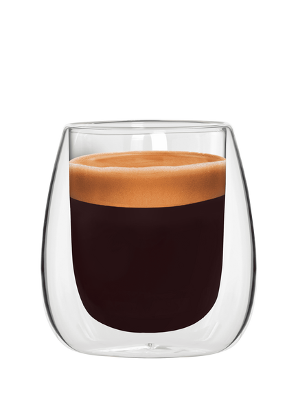 Bialetti Verona Double Walled Espresso Coffee Glasses, Set of 2, 80ml, Clear, Clear