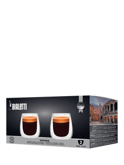 Bialetti Verona Double Walled Espresso Coffee Glasses, Set of 2, 80ml, Clear - view 2, Clear