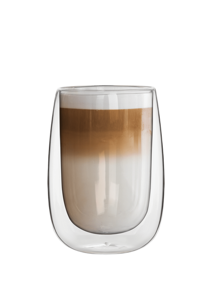 Bialetti Verona Double Walled Coffee Glasses, Set of 2, 450ml, Clear, Clear