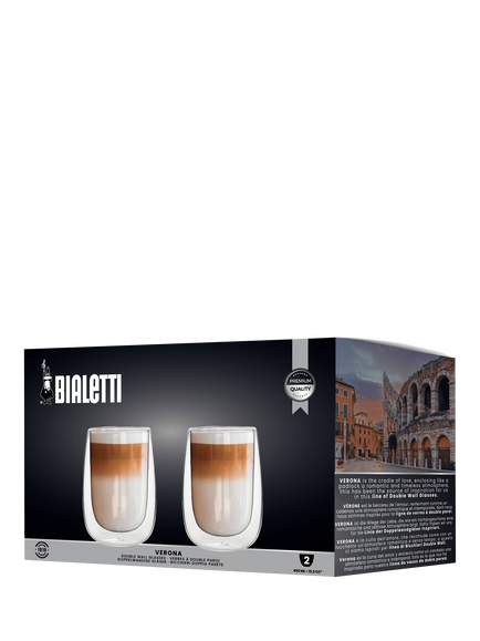Bialetti Verona Double Walled Coffee Glasses, Set of 2, 450ml, Clear - view 2, Clear