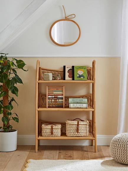CuddleCo Aria 3-Tier Rattan Shelving Unit, Natural - view 2, Natural
