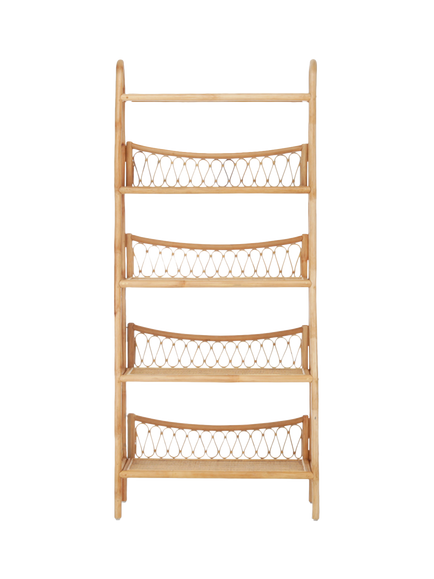 CuddleCo Aria 5-Tier Rattan Shelving Unit, Natural, Natural