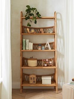CuddleCo Aria 5-Tier Rattan Shelving Unit, Natural - view 2, Natural