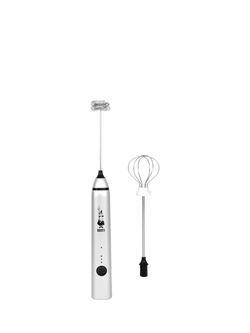 Bialetti Cordless Handheld Milk Whipper & Frother Set, White