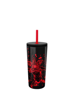 Bialetti Stranger Things Insulated Stainless Steel Tumbler, 600ml, Black/Red, Black