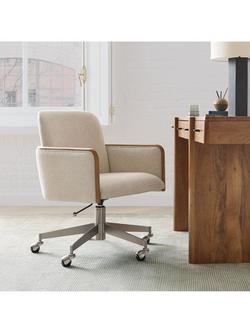 West Elm Show Wood Swivel Office Chair, Sand - view 2, Sand