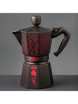 Bialetti Stranger Things Moka Express Hob Espresso Coffee Maker, Black/Red - view 2, Black/Red