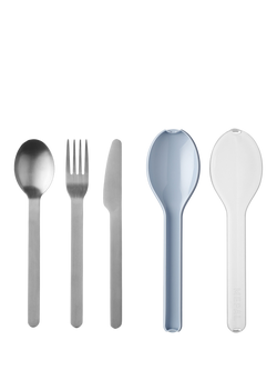 Mepal Stainless Steel Portable Cutlery Set & Case, Nordic Blue