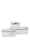 Mepal EasyClip Oven Safe Glass Storage Container Set, 3-Piece, Nordic Sage