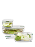Mepal EasyClip Oven Safe Glass Storage Container Set, 3-Piece, Nordic Sage