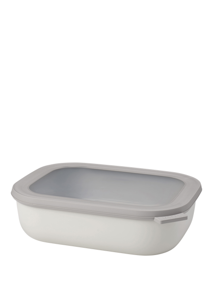Mepal Cirqula Rectangular Food Storage Bowl, 1L, Nordic White