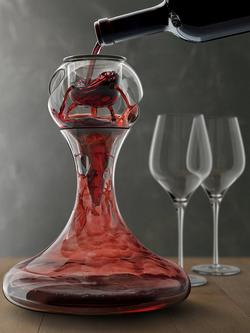 Final Touch Conundrum Revolve Glass Decanter Wine Aeration System, 750ml, Clear - view 2, Clear